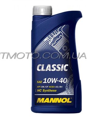 Масло 4T, 1л (SAE 10W-40, полусинтетика, Classic API SN/SM/CF) MANNOL