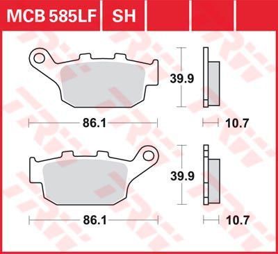 Колодки гальмівні задні HONDA CB250 ,CB400 ,CB500 F / CBR250R TRW MCB585