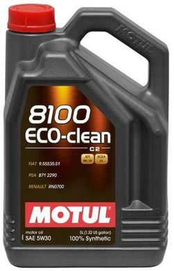 Масло моторное 5L 8100 ECO-CLEAN SAE 5W30 100% синтетическое ,энергосберегающее MTL 841551 / 101545