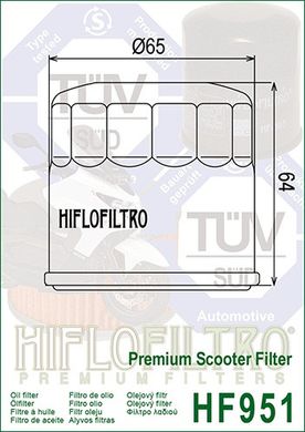 Масляний фільтр HIFLO HF951 FJS - Silver Wing/SW-T 400/600 ,SH300i