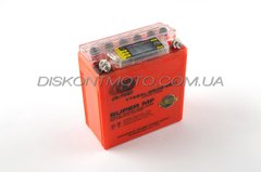 Аккумулятор АКБ 12V 5А гелевый (высокий) (119x60x128, оранжевый, с индикатором заряда, вольтметром) OUTDO