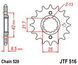 Звезда трансмиссии передняя 520-14 KAWASAKI EX 250 R Ninja JTF516.14 JT Sprockets