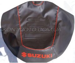 Чохол сидіння Suzuki LETS (Сузуки Летс) (шкірвініл, кант, напис SUZUKI) (EURO) IGR