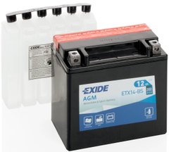 Аккумулятор 12 А/ч 12V 200A AGM АКБ EXIDE YTX14-BS = ETX14-BS